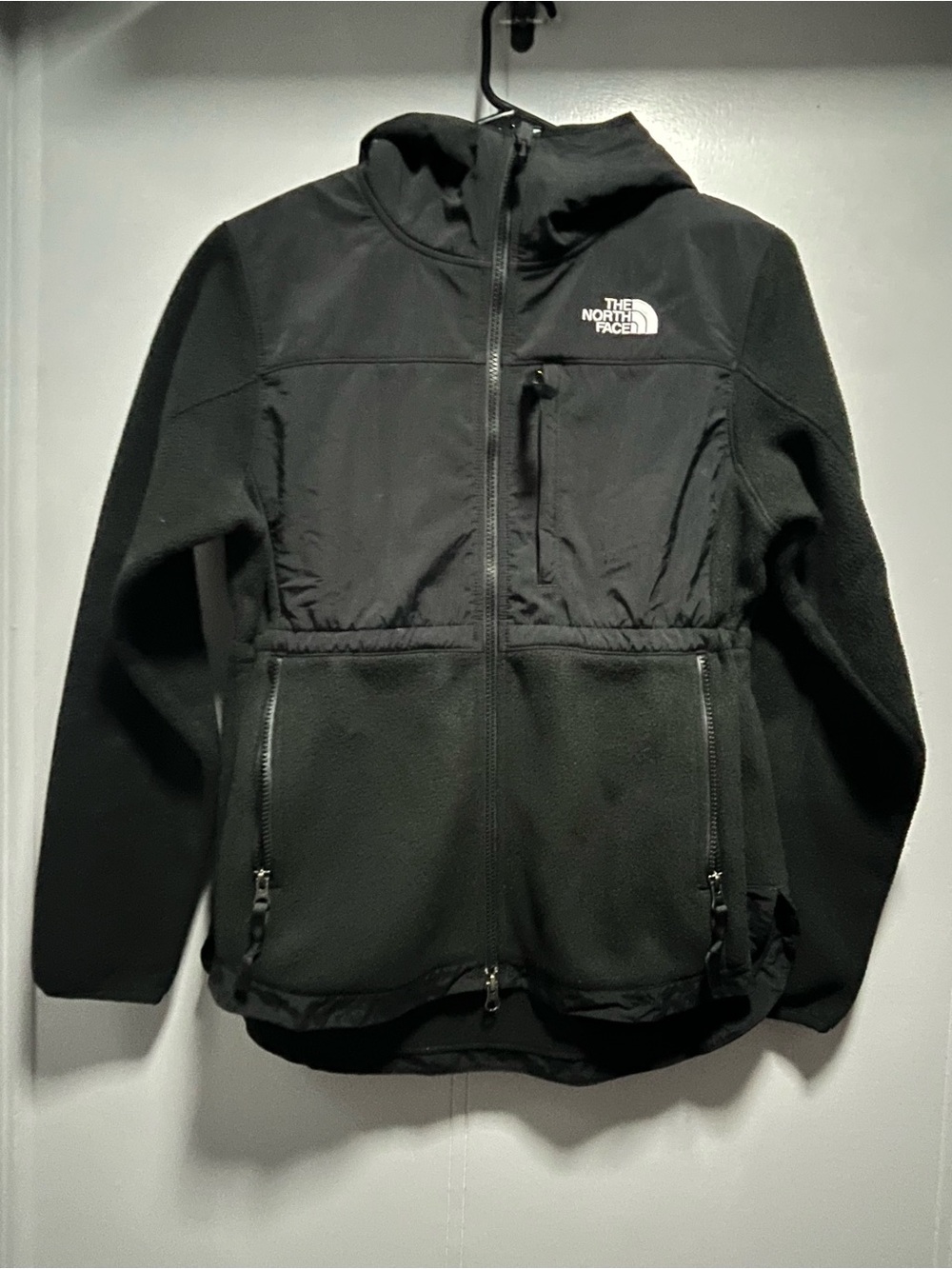 The North Face Black Hooded Fleece Jacket with Chest Pocket